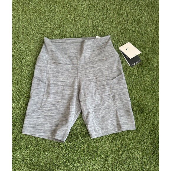 Nike Women’s Dri-FIT One High-Rise 8" Pocket Shorts- Grey- Size Large Brand New - Picture 1 of 6